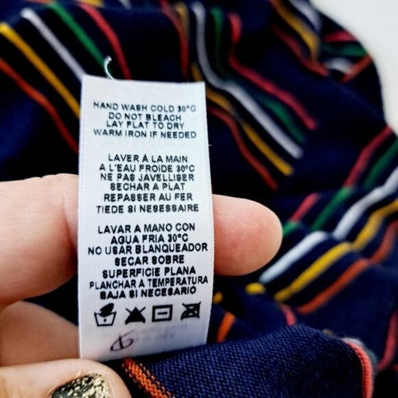 Sundry Multicolored Wide Sleeve Viscose‎ Blend Striped Oversized Top - Picture 6 of 7